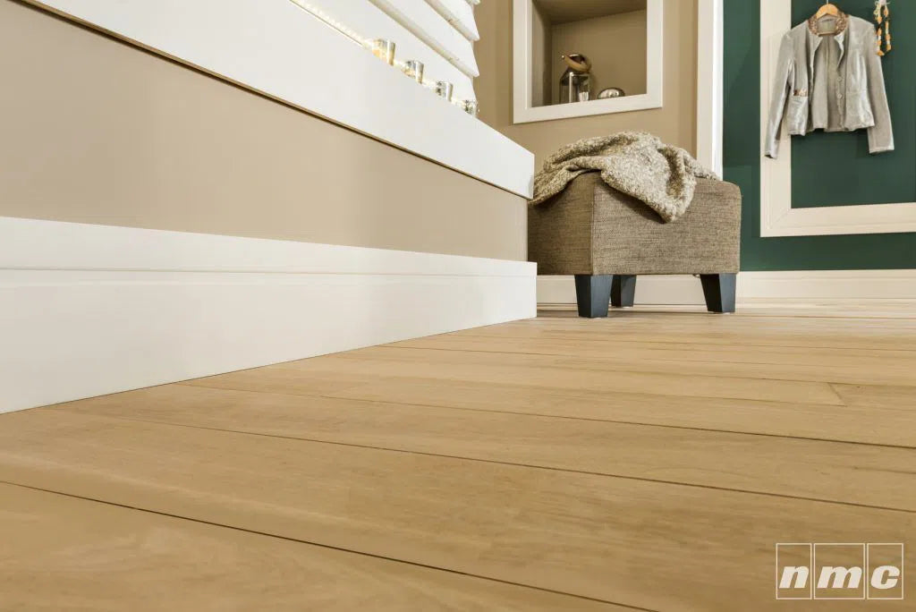 FD15 2M WALLSTYL SKIRTING BOARD against beige wall and wooden flooring  | DecorMania UK 