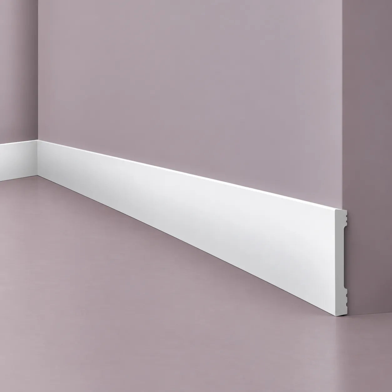 White FD2S WALLSTYL skirting board with clean modern profile