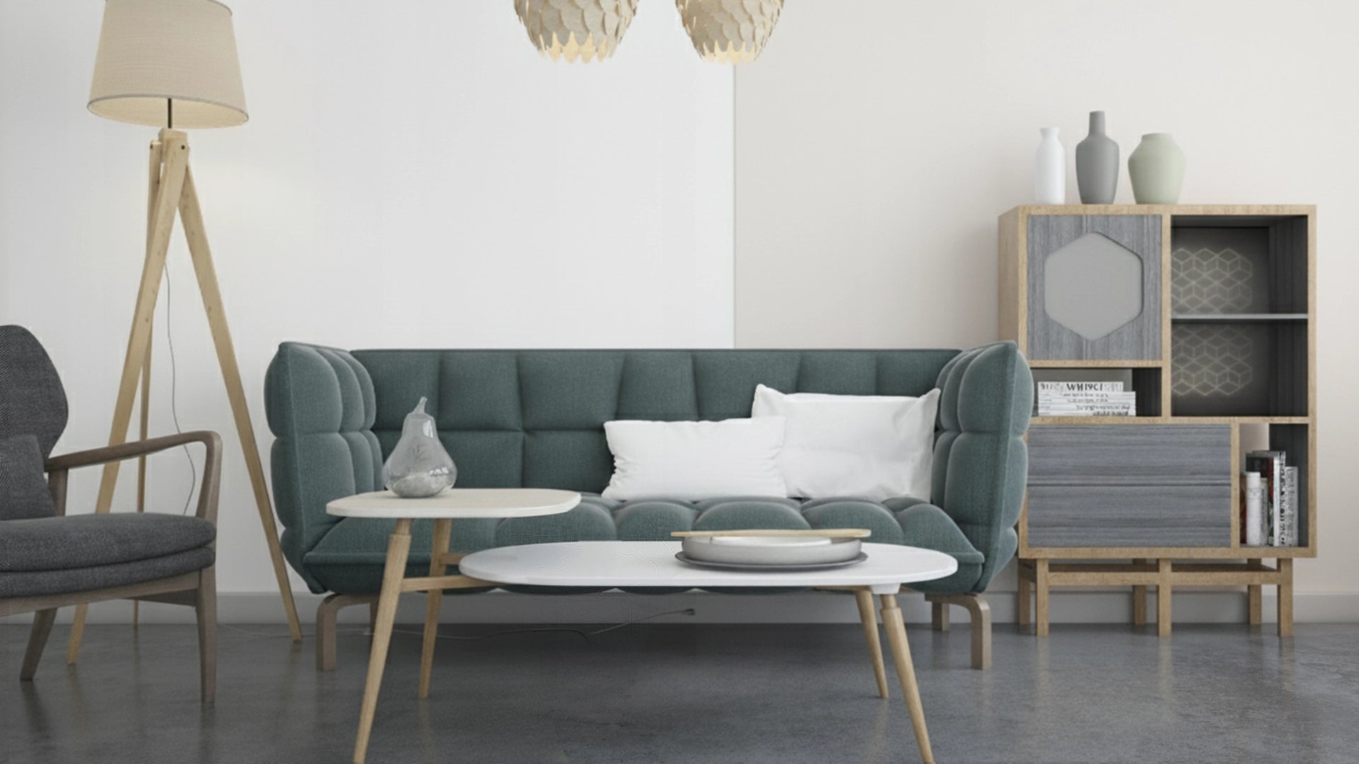 Before & After with Our Wood-Like Felt Slatted Panels in living room interior