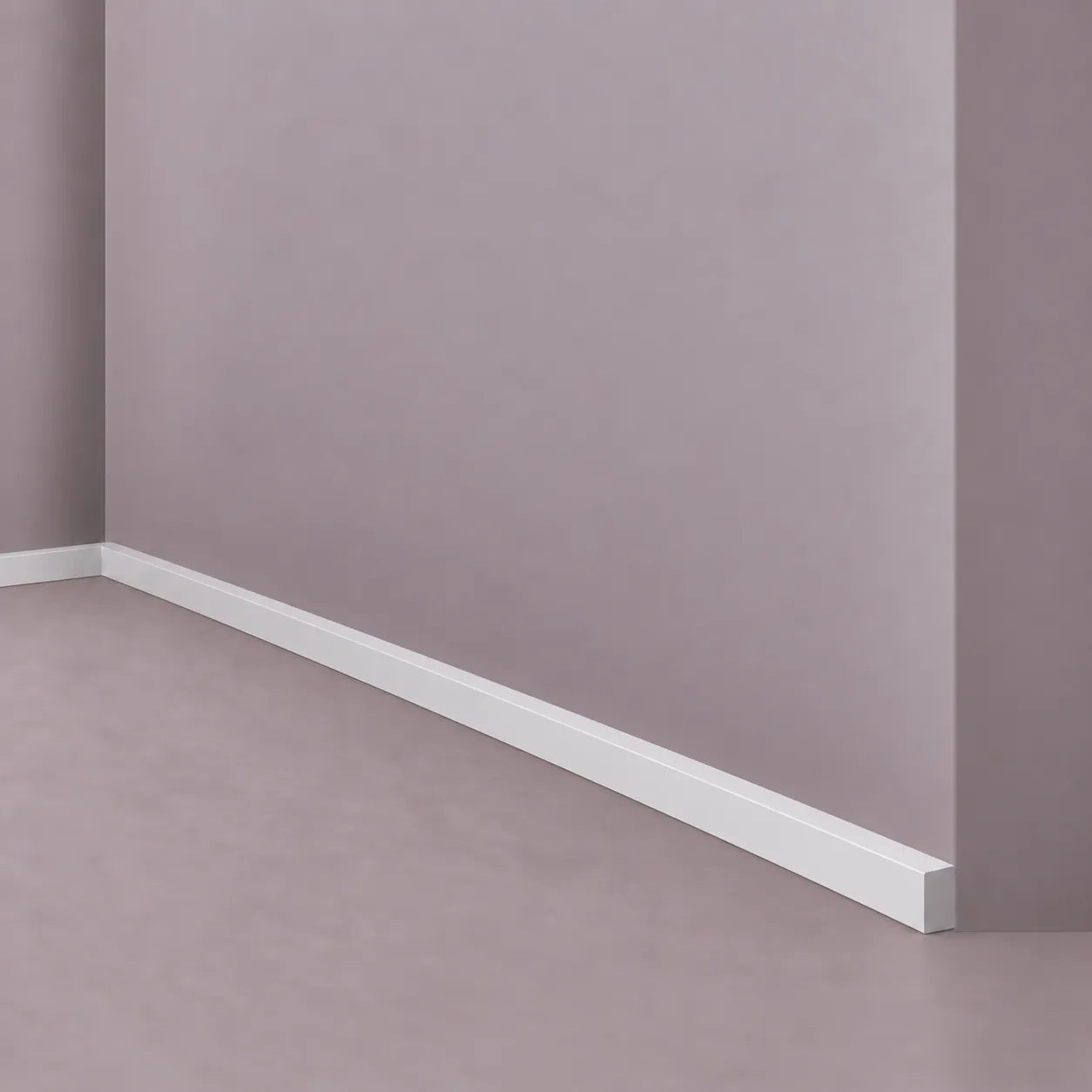 White FL15 WALLSTYL skirting board with slim minimalist profile