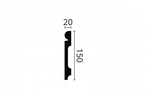 Dimensions of FL4 2M WALLSTYL SKIRTING BOARD - Skirtings | DecorMania UK