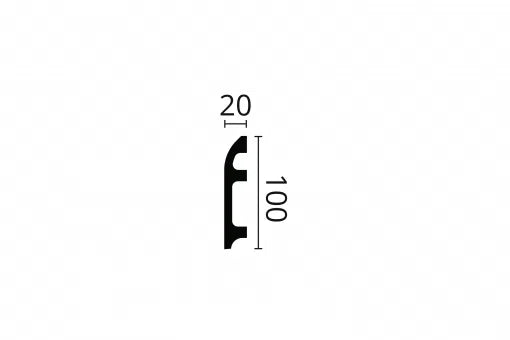 Dimensions of FL5 2.44M WALLSTYL SKIRTING BOARD - Skirtings | DecorMania UK 