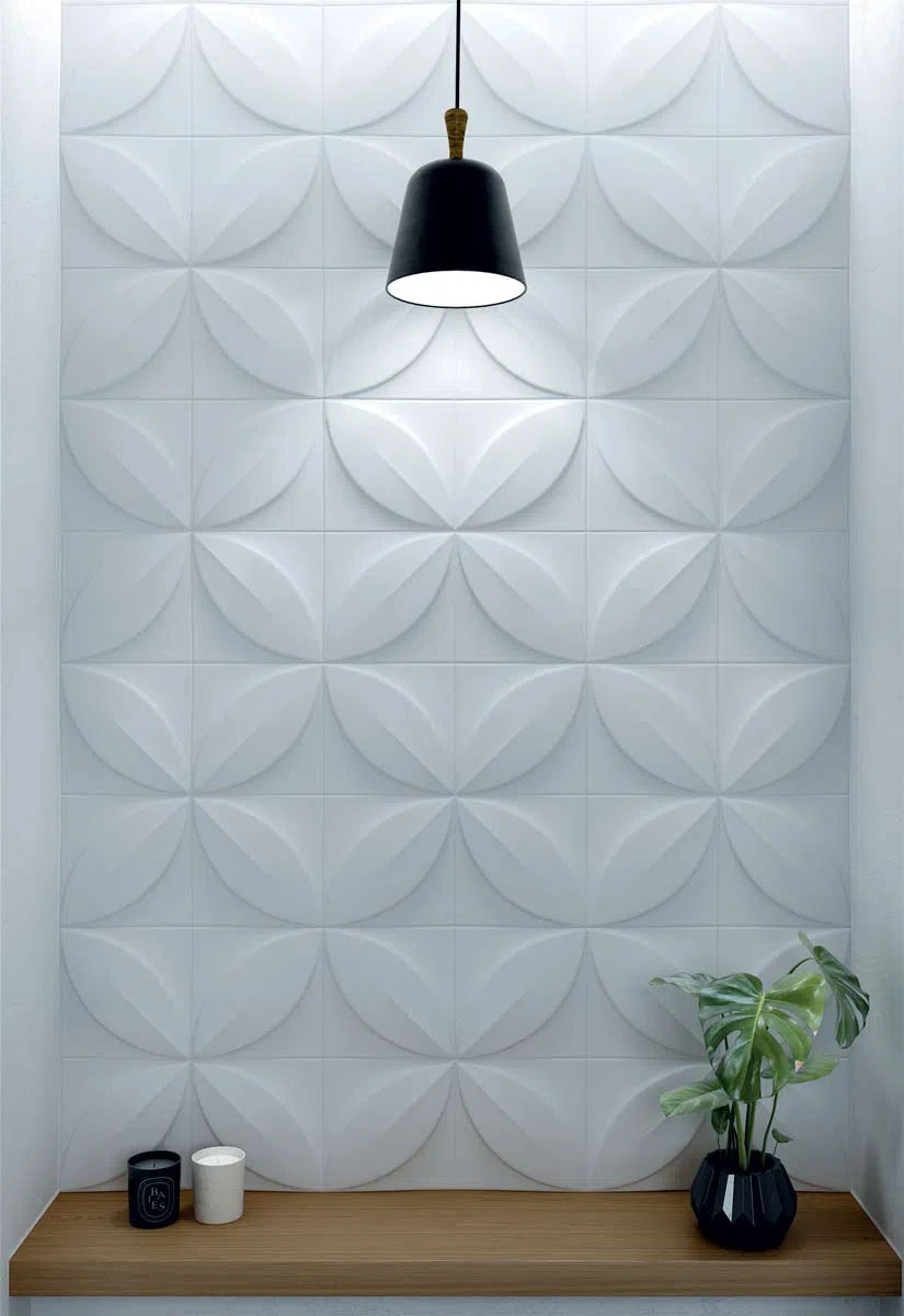 FLOWER 3D Wall panels ARSTYL® in a chic office, creating an elegant background with its textured pattern | DecorMania UK