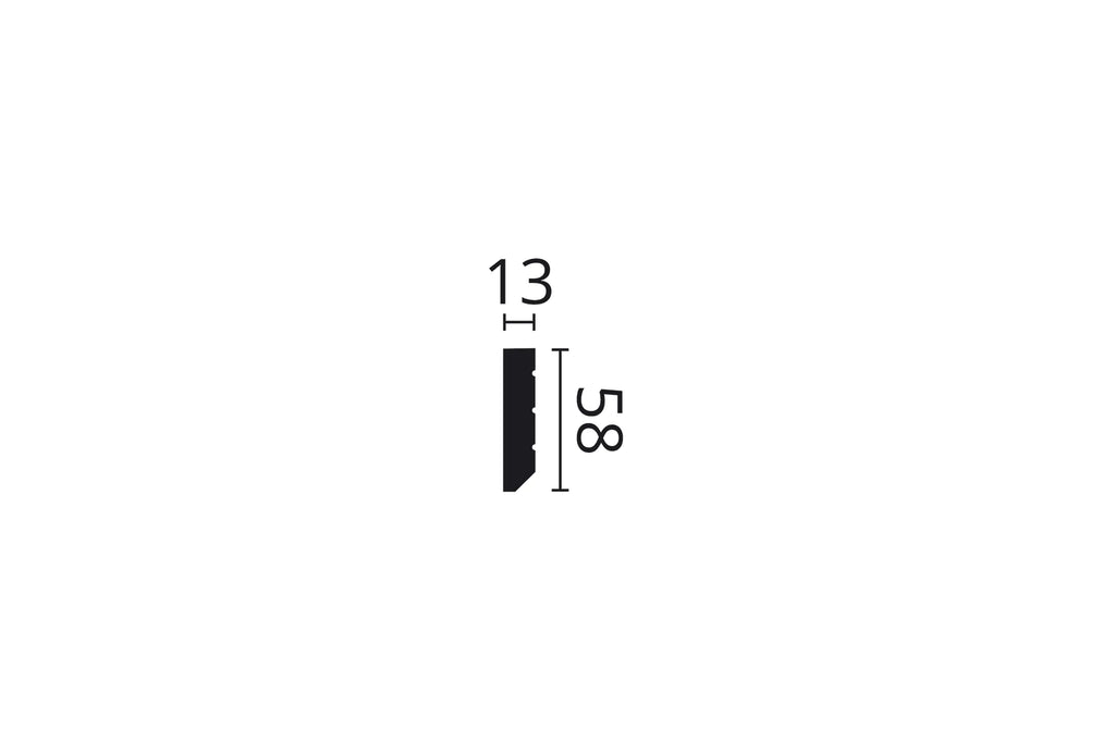 Dimensions of FT2 BLACK WALLSTYL Skirting Board | 13 x 38 | DecorMania UK