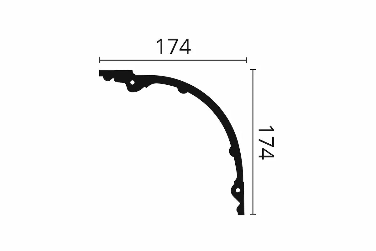 Dimensions of GABRIELLA z73 2.44M ARSTYL Ceiling Coving | DecorMania UK