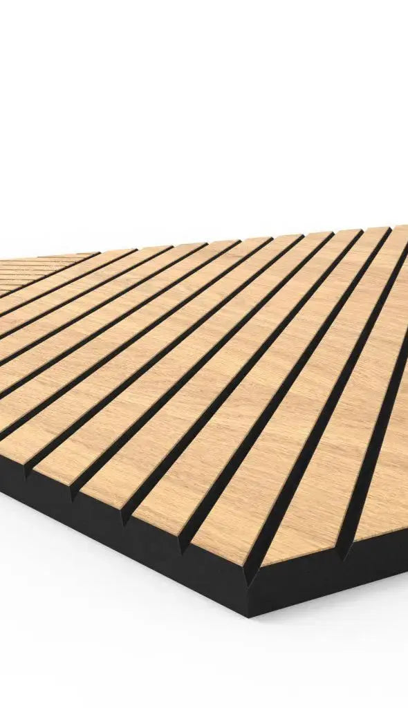 Milled MDF wood wall panels - close up