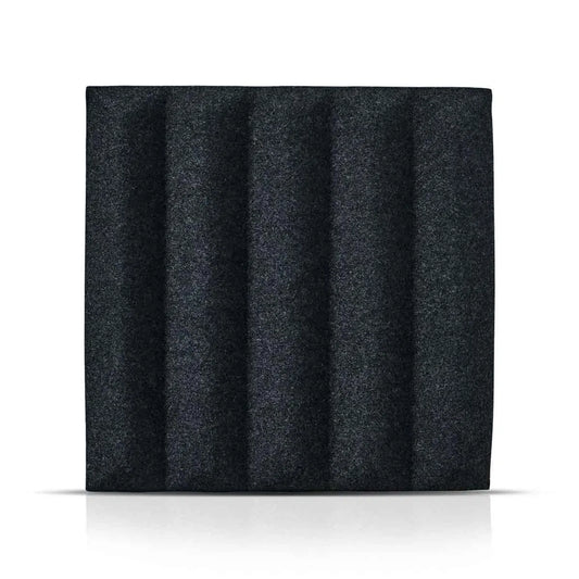 Close-up view of GROVE 3D Felt wall panels BLACK | DecorMania UK