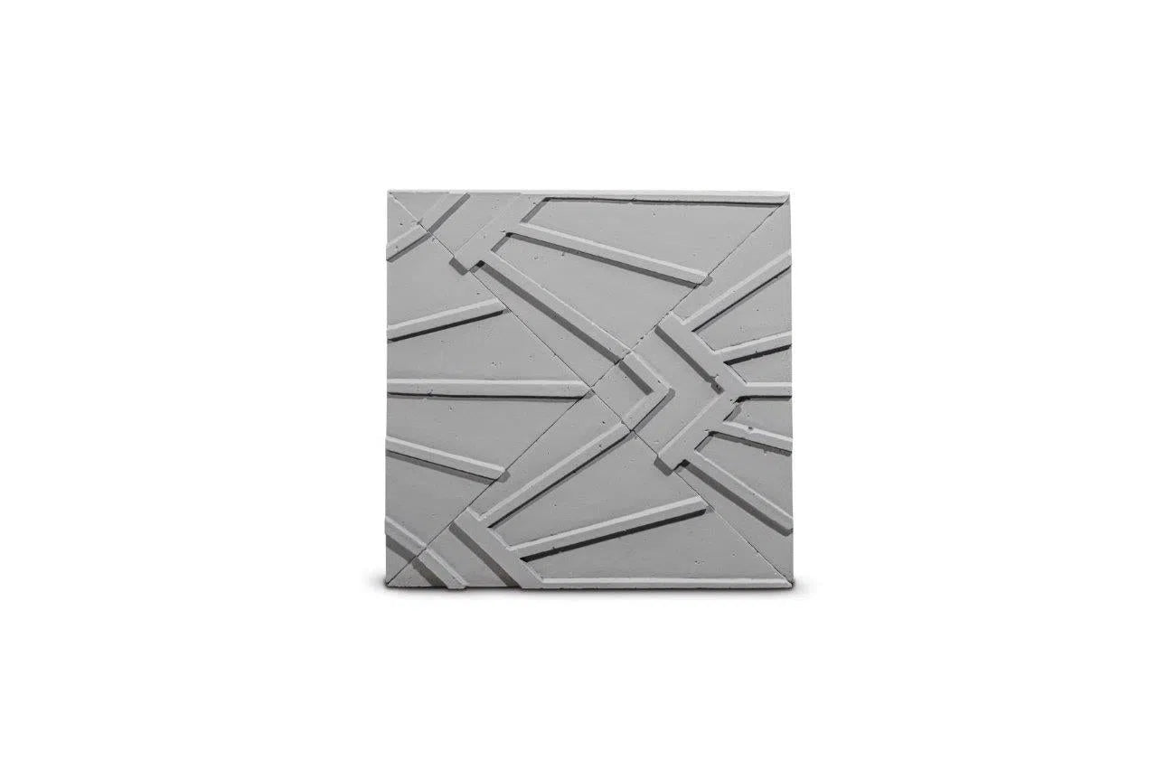 Gypsum 3D Tile FORNAX Grey - Box of 12 - 3D Concrete Tiles | DecorMania