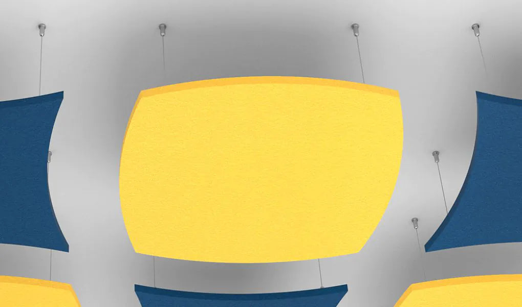 Hexa AIR - Acoustic Suspended Ceiling Panel on grey ceiling Decormania UK