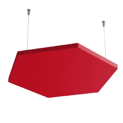 Hexa AIR - Acoustic Suspended Ceiling Panel red swatch on white background Decormania UK