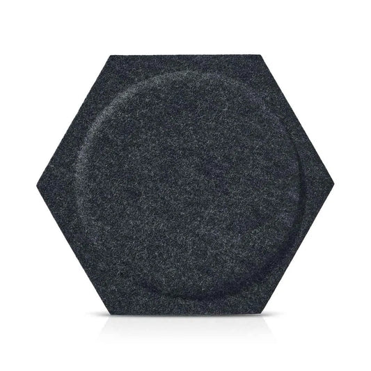 Close-up view of HEXA BOLD 2 Felt 3D Wall panels BLACK | DecorMania UK