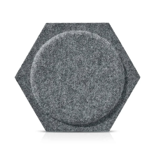 Close-up view of HEXA BOLD 2 Felt 3D Wall panels GREY | DecorMania UK