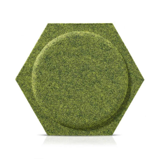 Close-up view of HEXA BOLD 2 Felt Wall panels OLIVE | DecorMania UK