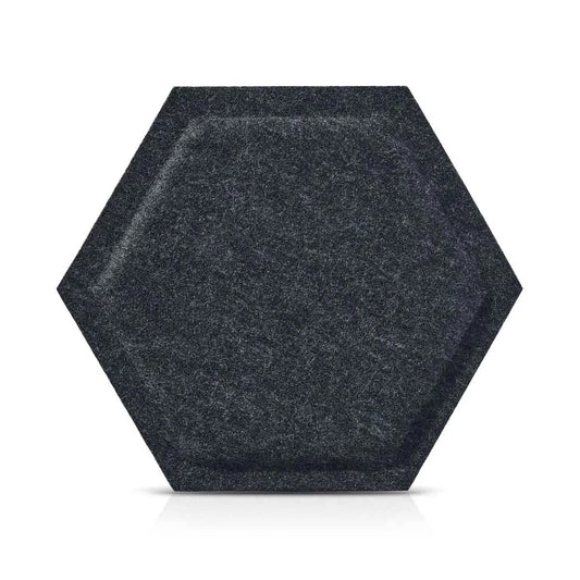 Close-up view of HEXA BOLD 3D Felt Wall panels BLACK | DecorMania UK