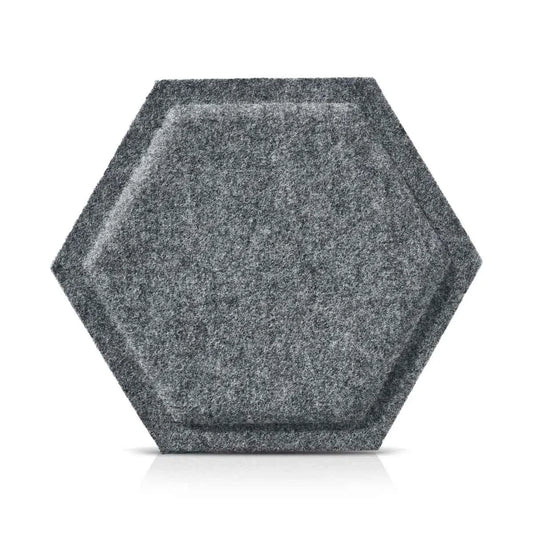 Close-up view of HEXA BOLD 3D Felt Wall panels GREY | DecorMania UK