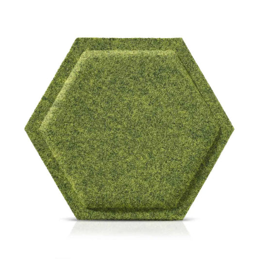 Close-up view of HEXA BOLD 3D Felt Wall panels OLIVE | DecorMania UK