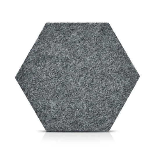Close-up view of HEXA Felt Wall panels 3D - GREY | DecorMania UK