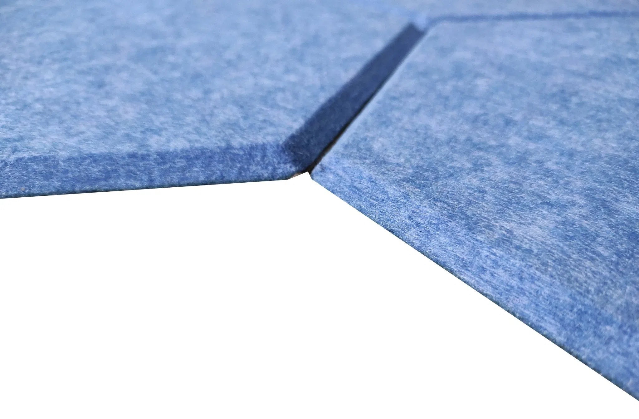 Close-up view of HEXA Felt 3D PET Wall Panels - DARK BLUE 3pcs. | DecorMania UK