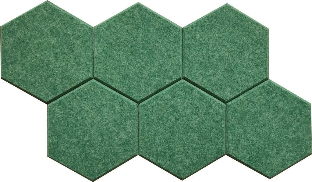 HEXA Felt 3D PET Wall Panels - DARK GREEN on a white background | DecorMania UK