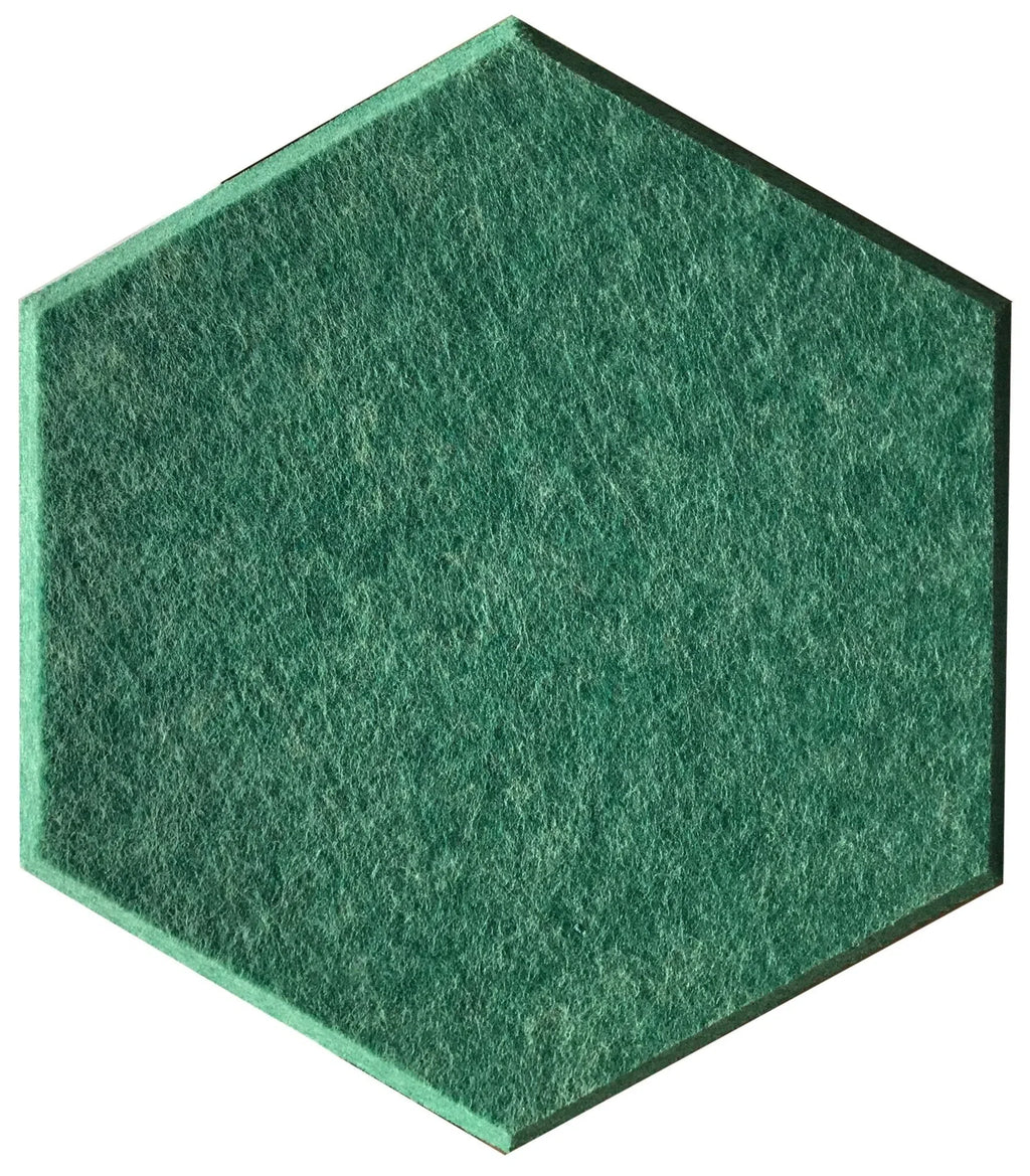 Close-up view of HEXA Felt 3D PET Wall Panels - DARK GREEN - 3 pcs. | DecorMania UK