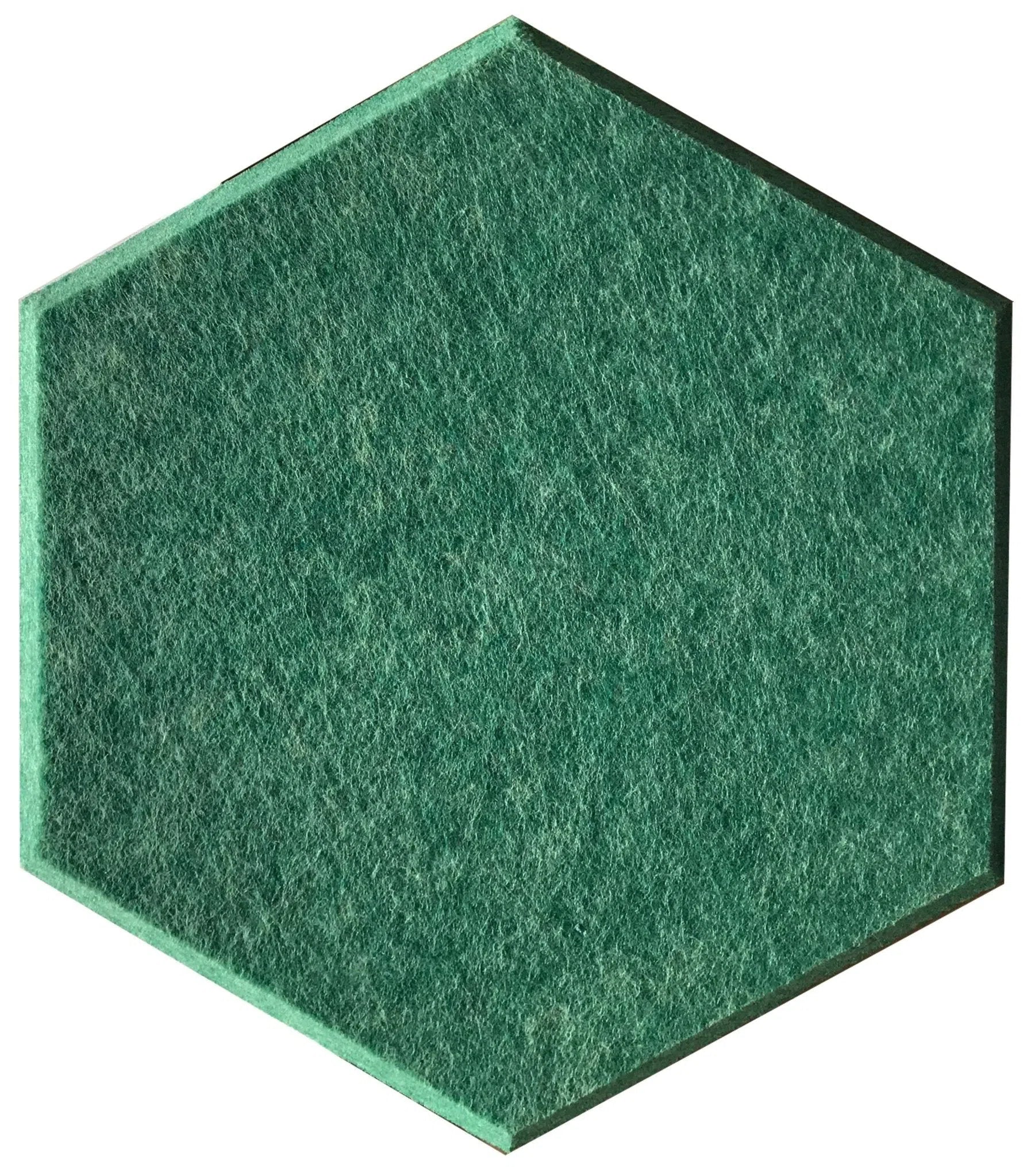 Close-up view of HEXA Felt 3D PET Wall Panels - DARK GREEN - 3 pcs. | DecorMania UK