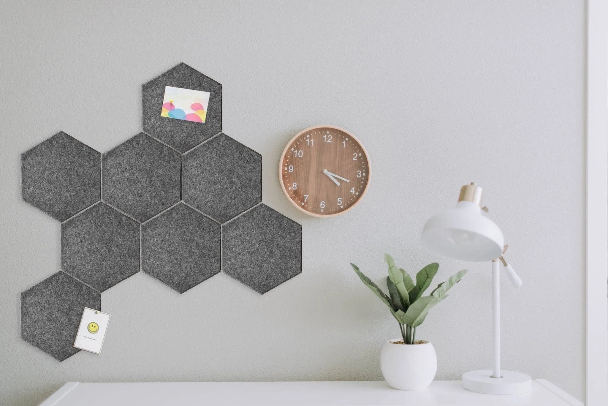 HEXA Felt 3D PET Wall Panels DARK GREY in a modern interior | DecorMania UK
