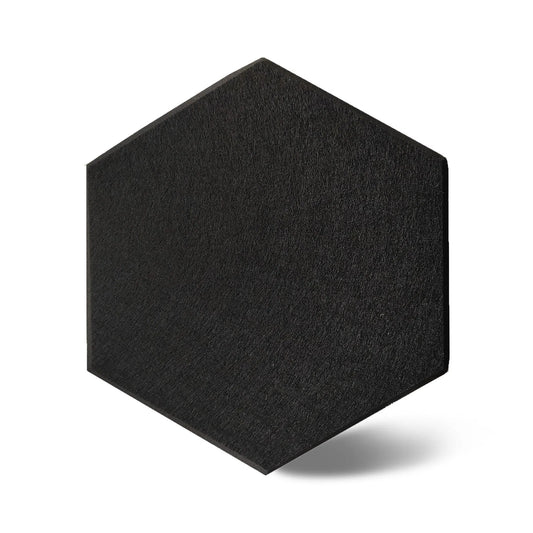 Close-up view of HEXA Felt 3D PET Wall Panels - BLACK 3pcs. | DecorMania UK