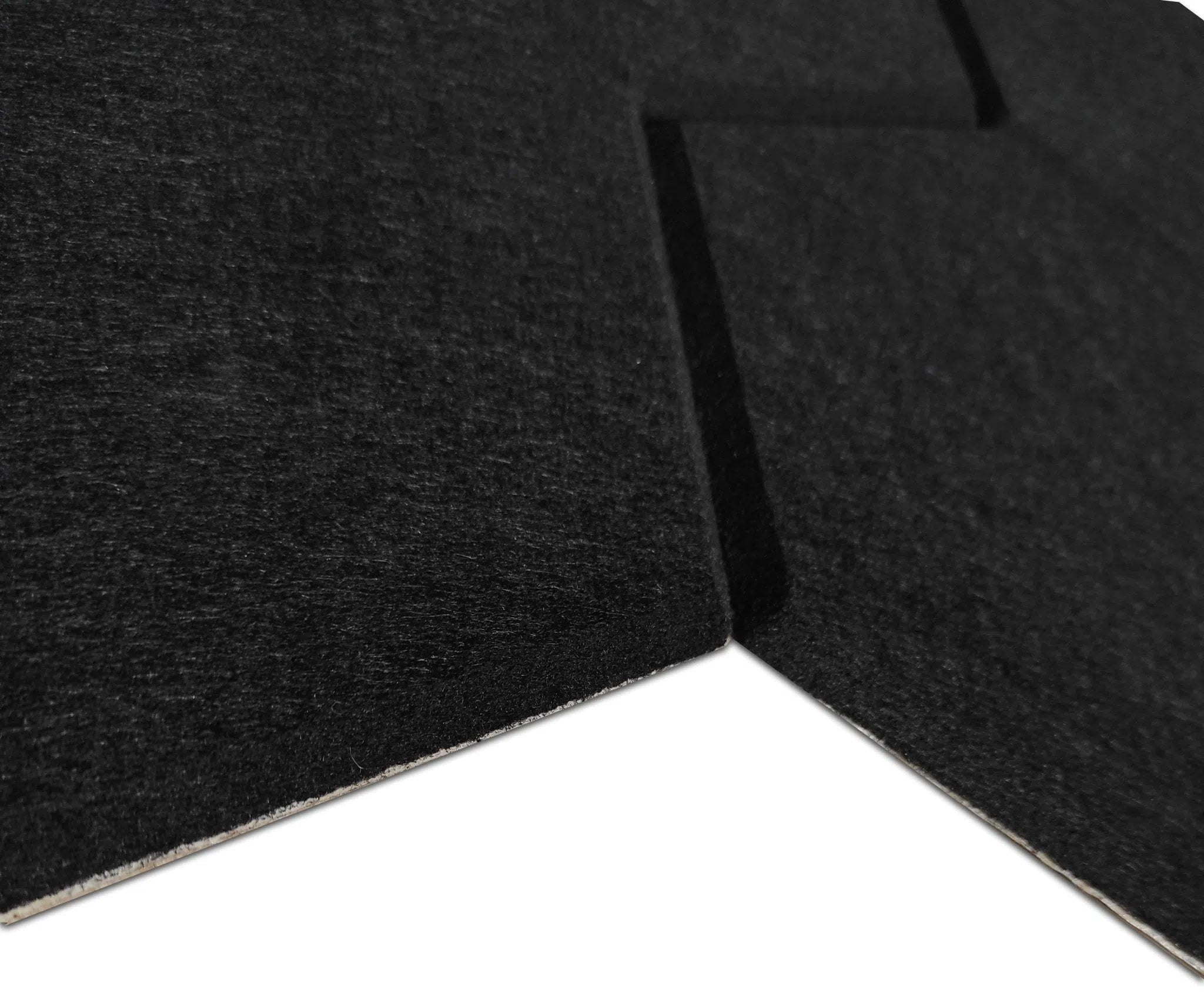 Close-up view of HEXA Felt 3D PET Wall Panels - BLACK 3pcs. | DecorMania UK