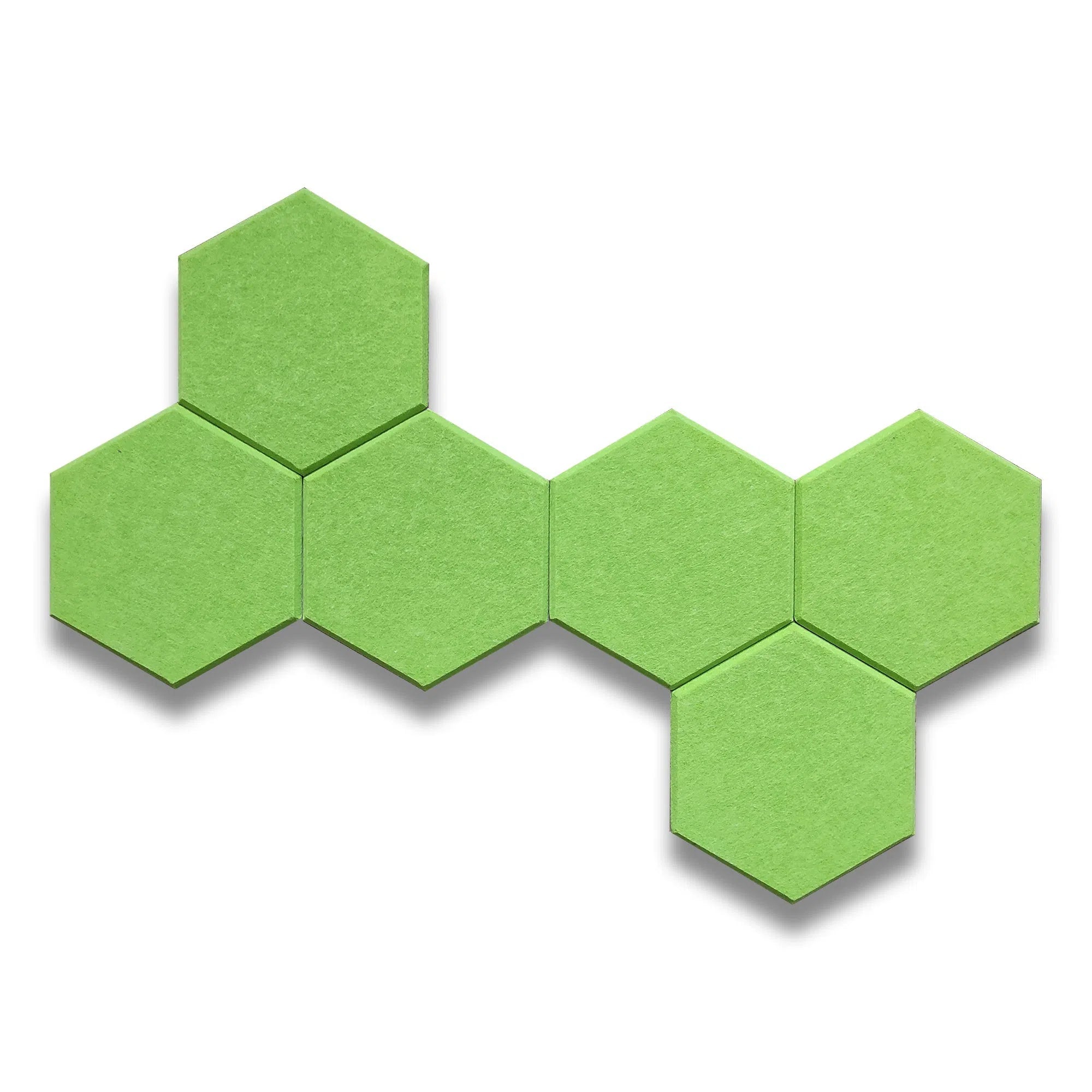 HEXA Felt 3D PET Wall Panels - GREEN - on a white background | DecorMania UK