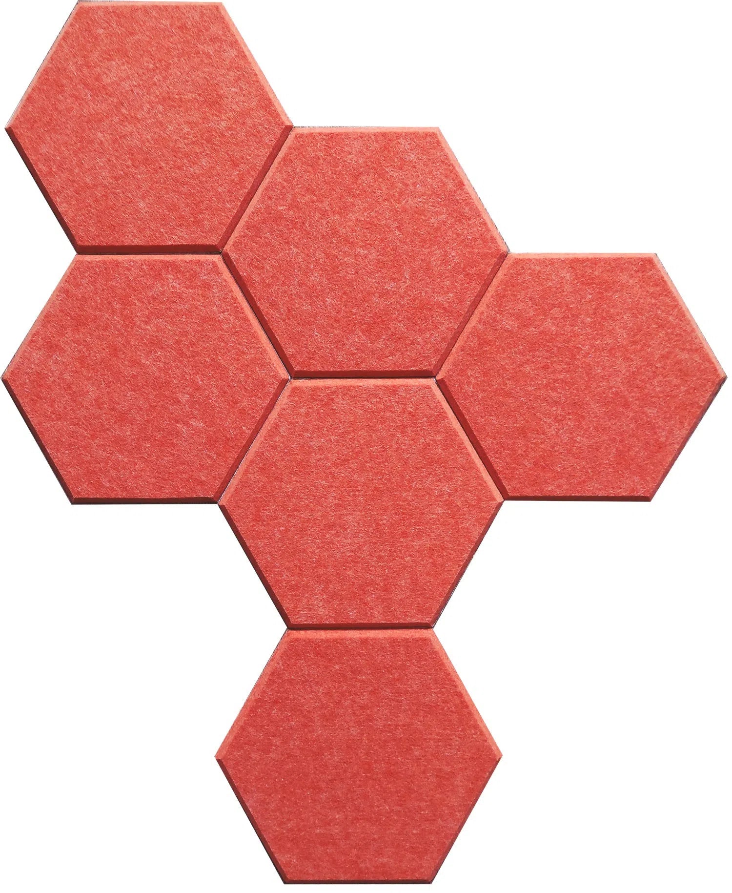 Arrangement of HEXA Felt 3D PET Wall Panels - ORANGE - | DecorMania UK