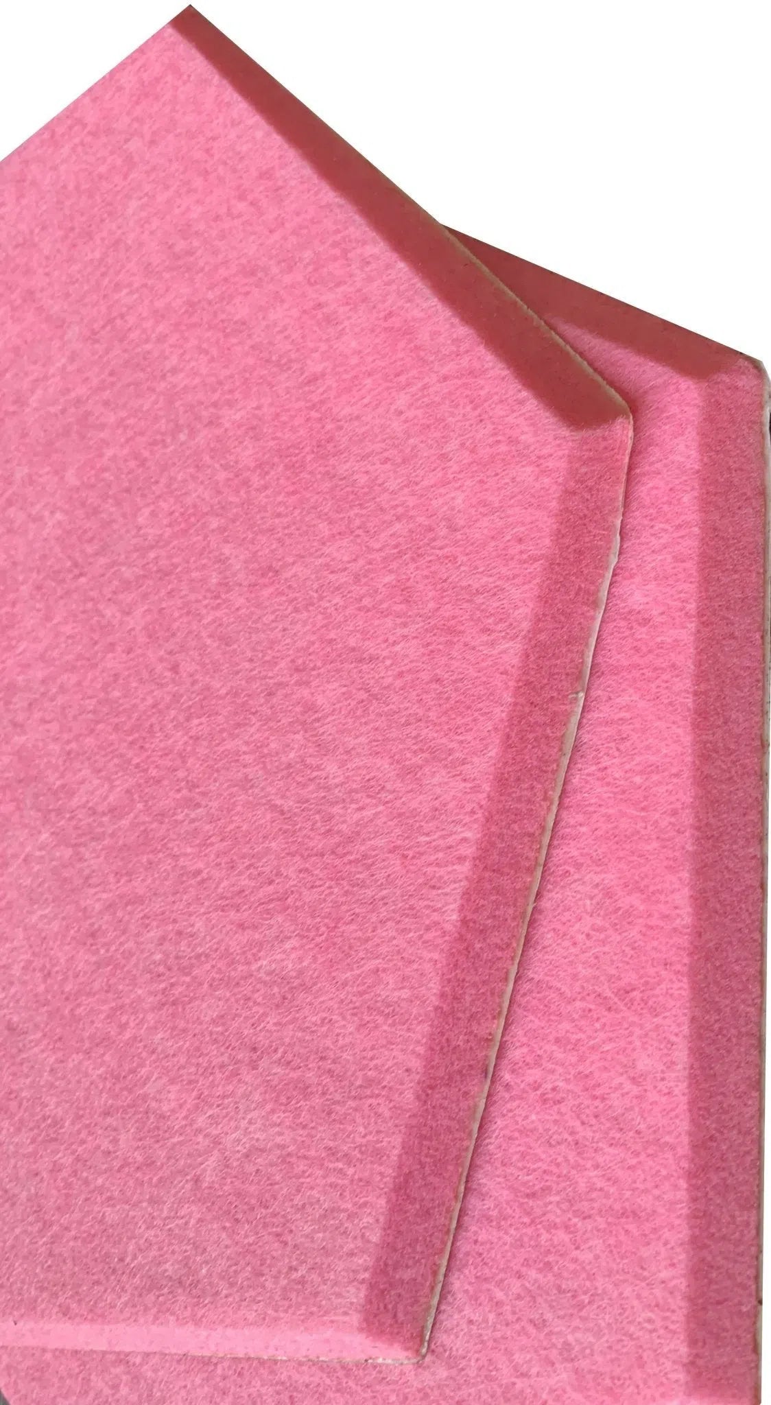 Close-up view of HEXA Felt 3D PET Wall Panels - PINK 3pcs. | DecorMania UK