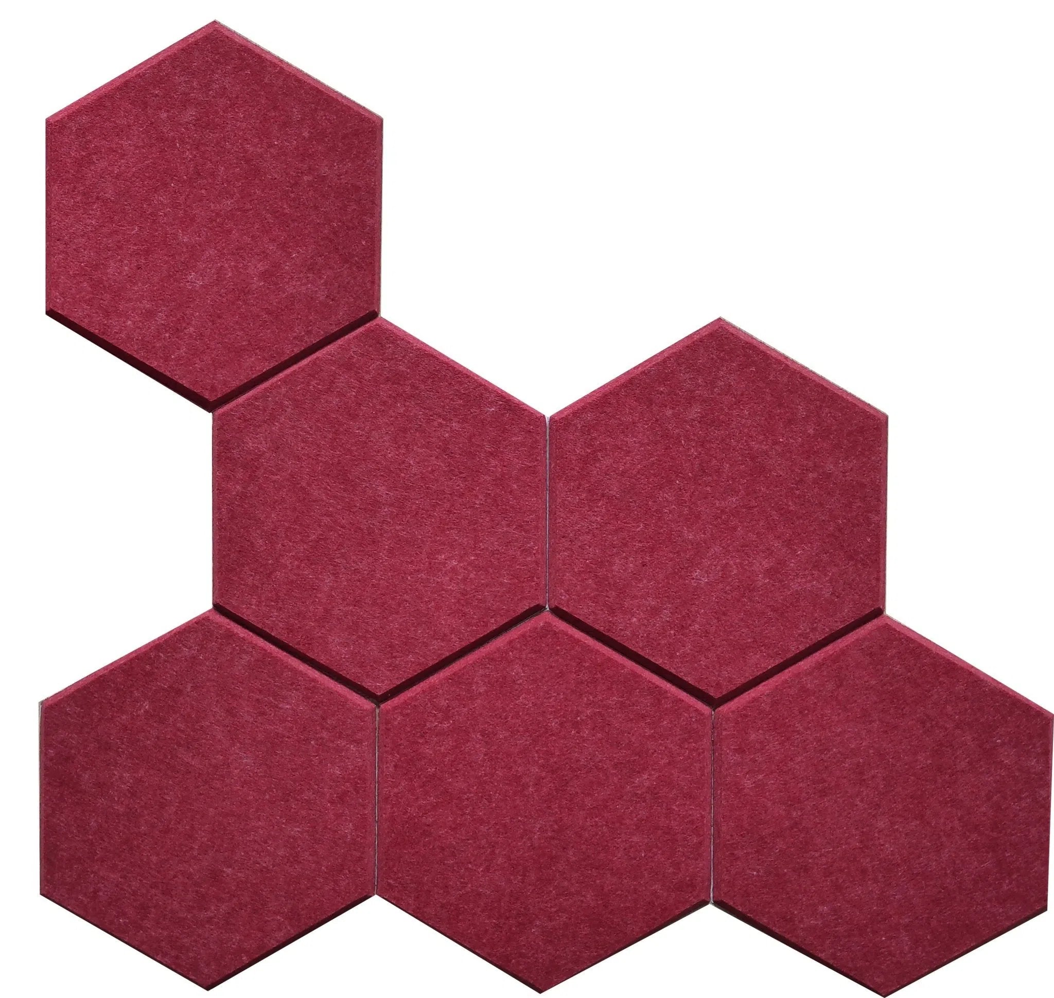 close-up view of HEXA Felt 3D PET Wall Panels - RED - 3pcs.  | DecorMania UK