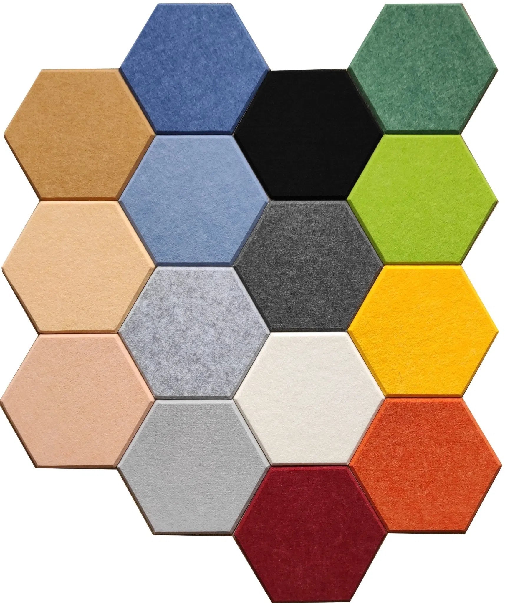 HEXA Felt 3D PET Wall Panels in various colors | DecorMania UK