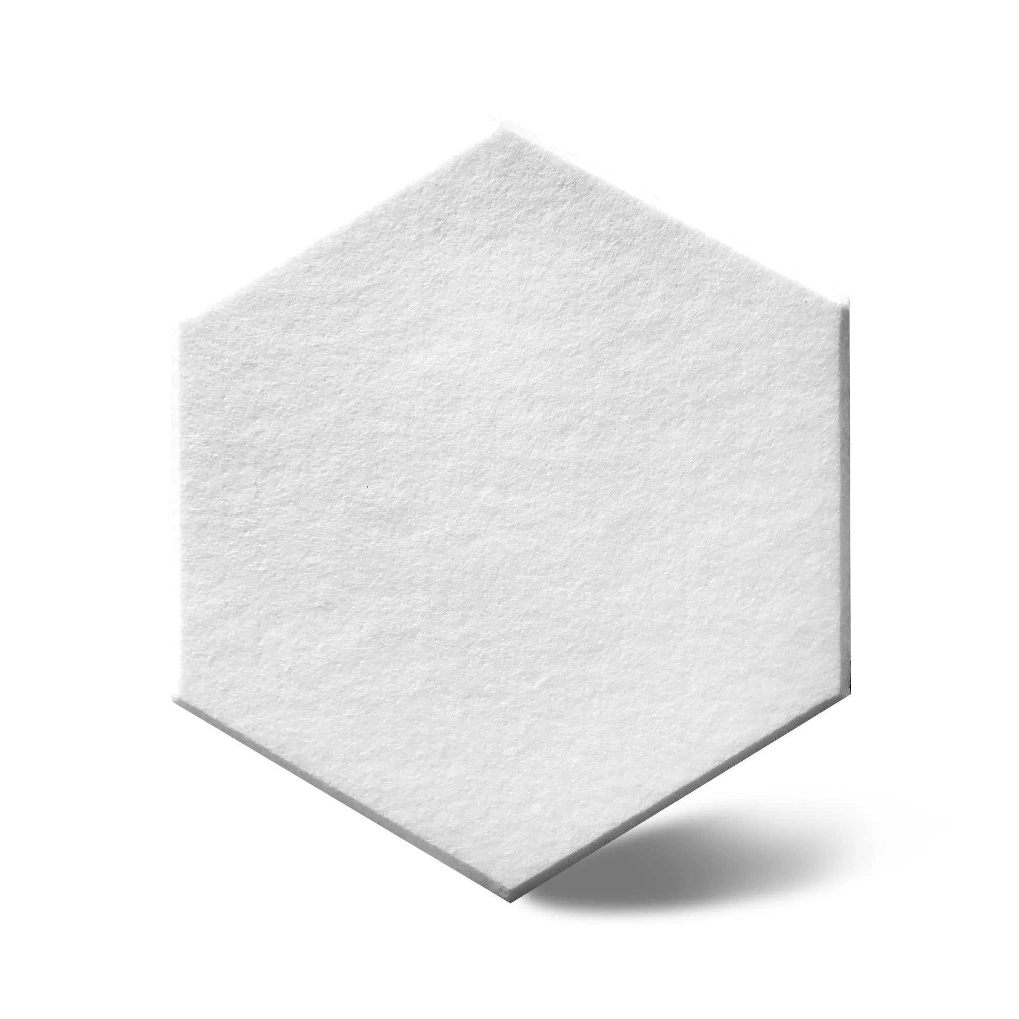 Close-up view of HEXA Felt 3D PET Wall Panels - WHITE | DecorMania UK