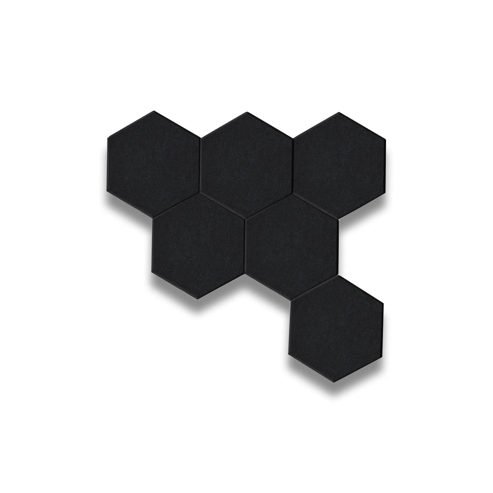 Close-up view of HEXA Felt 3D PET Wall Panels - Black  | DecorMania UK