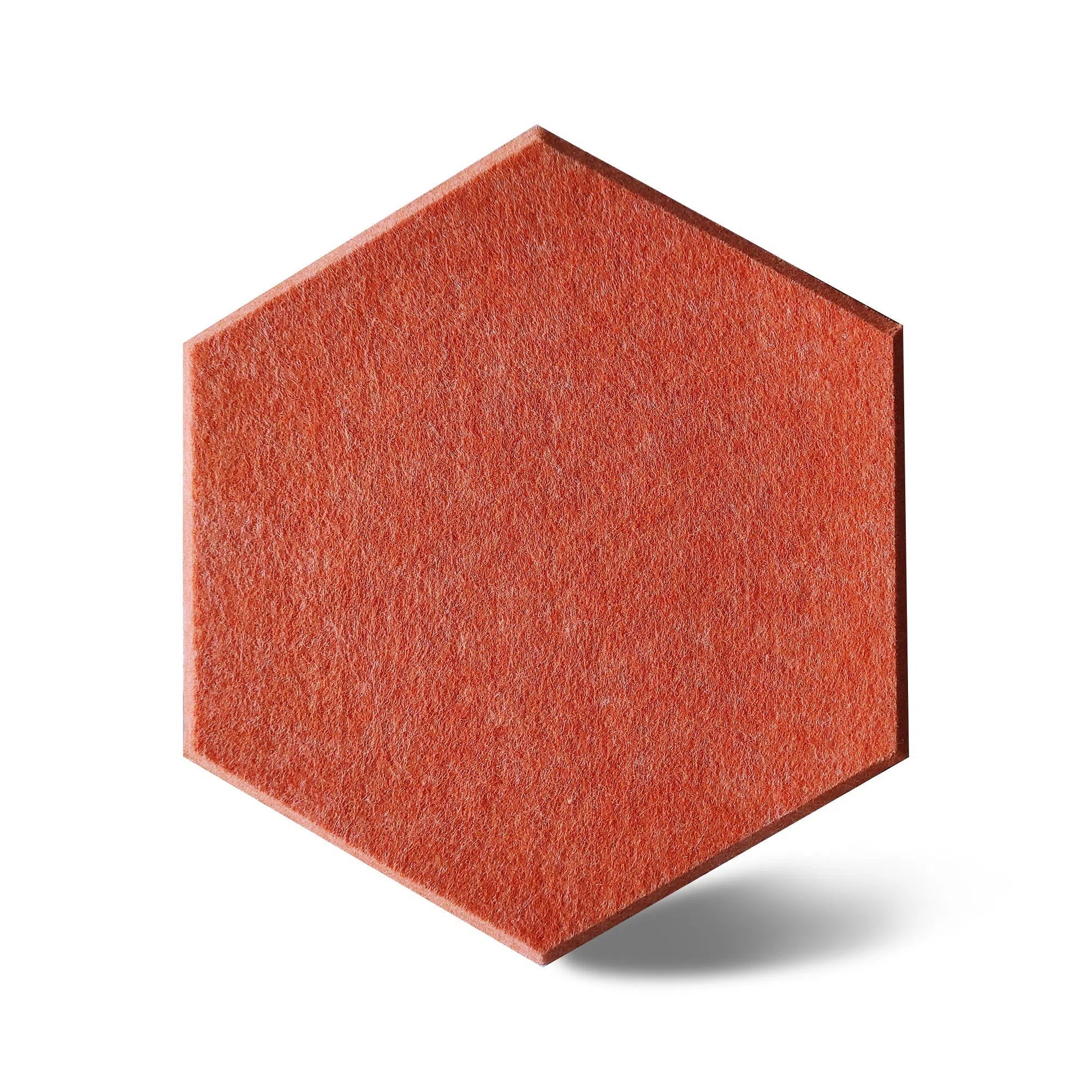 Close-up view of HEXA Felt 3D PET Wall Panels - ORANGE | DecorMania UK