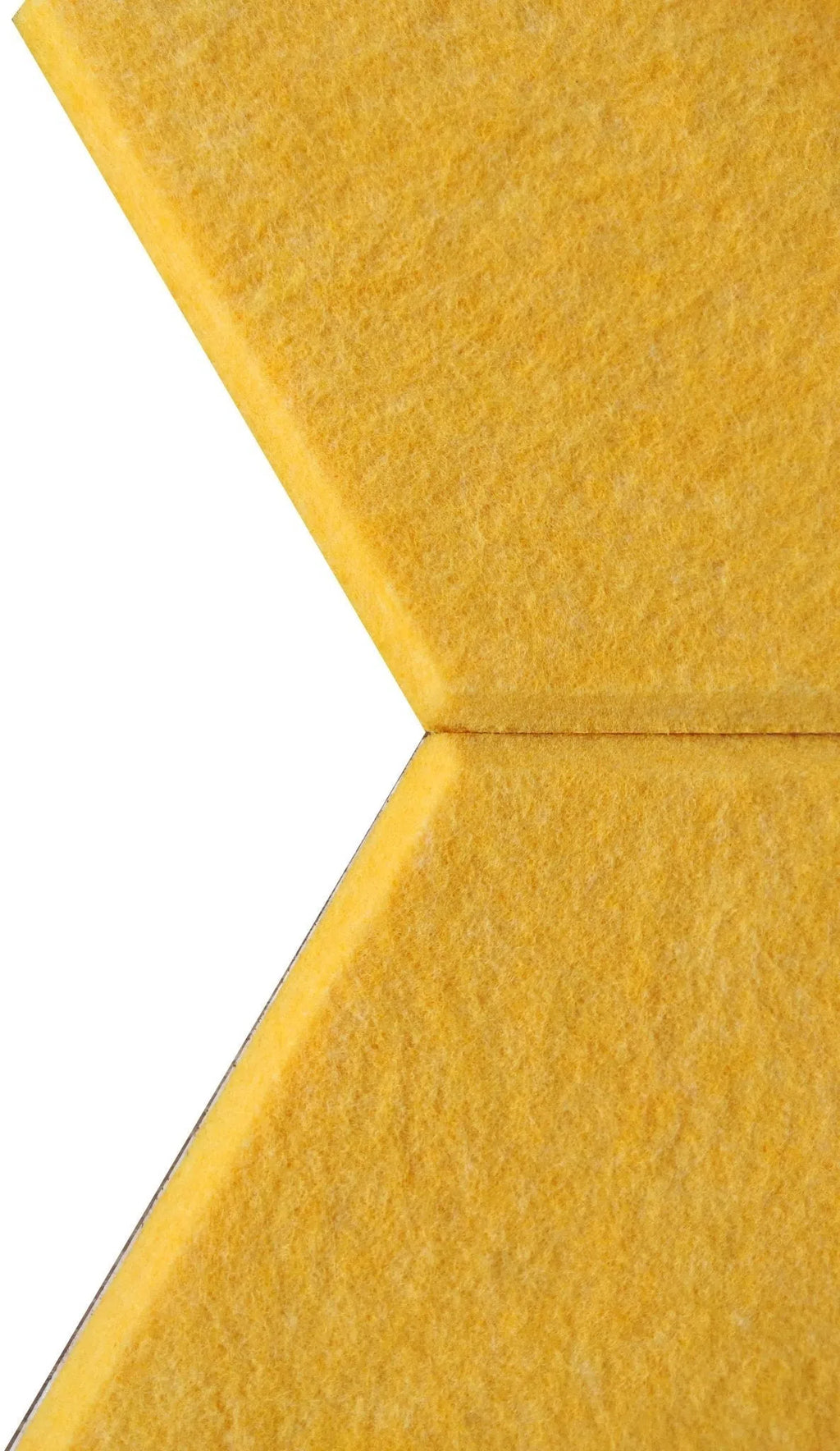Close-up view of HEXA Felt 3D PET Wall Panels - YELLOW | DecorMania UK