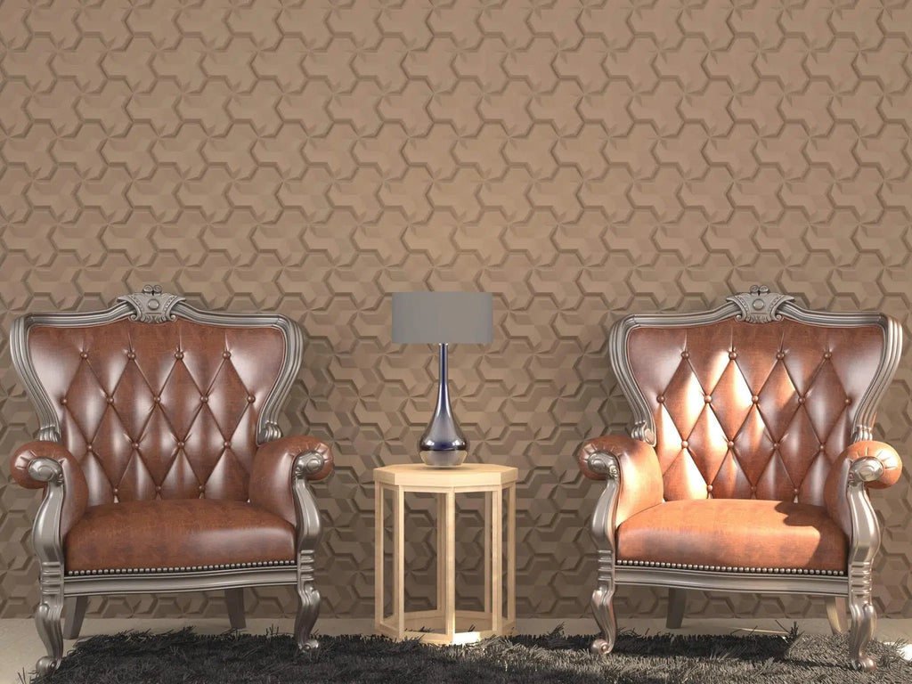 HEXA.2 3D Wall Panel EPS - 3D Polystyrene Wall Panels in a stylish living room  | DecorMania UK 