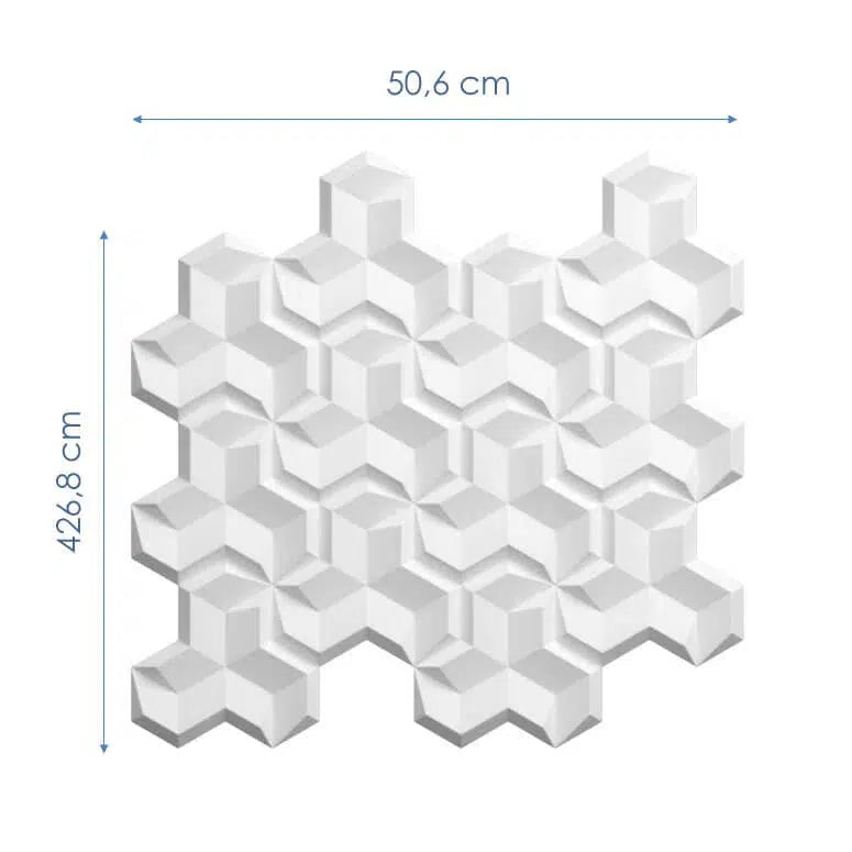 Dimensions of HEXA.2 3D Wall Panel EPS - 3D Polystyrene Wall Panels | DecorMania UK 