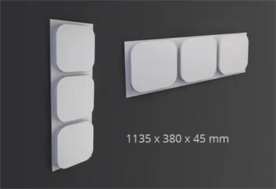Dimensions of ICON 3D Wall Panel ARSTYL® 1135 x 380 x 30mm | DecorMania UK