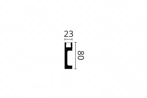 Dimensions of IL10 2M WALLSTYL SKIRTING BOARD WITH LED LIGHT DIFFUSER  | DecorMania UK 