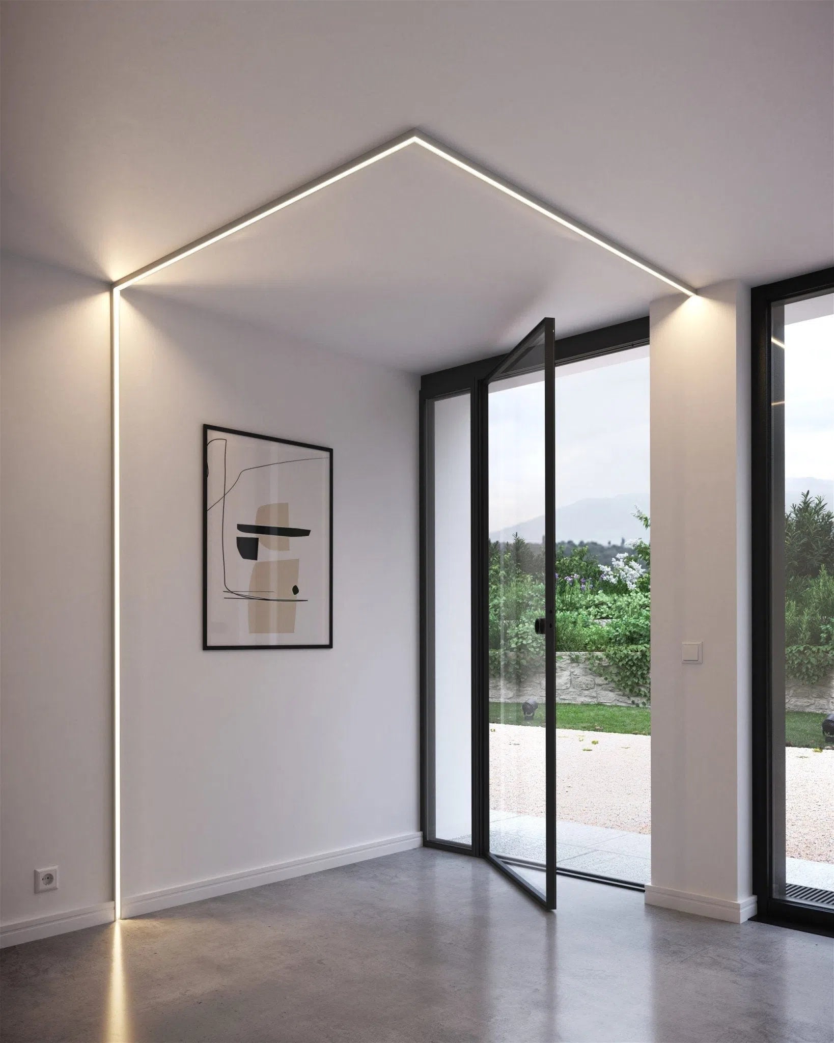 IL12 BLACK WALLSTYL 2M COVING LIGHTING SOLUTION in the modern room  | DecorMania UK 