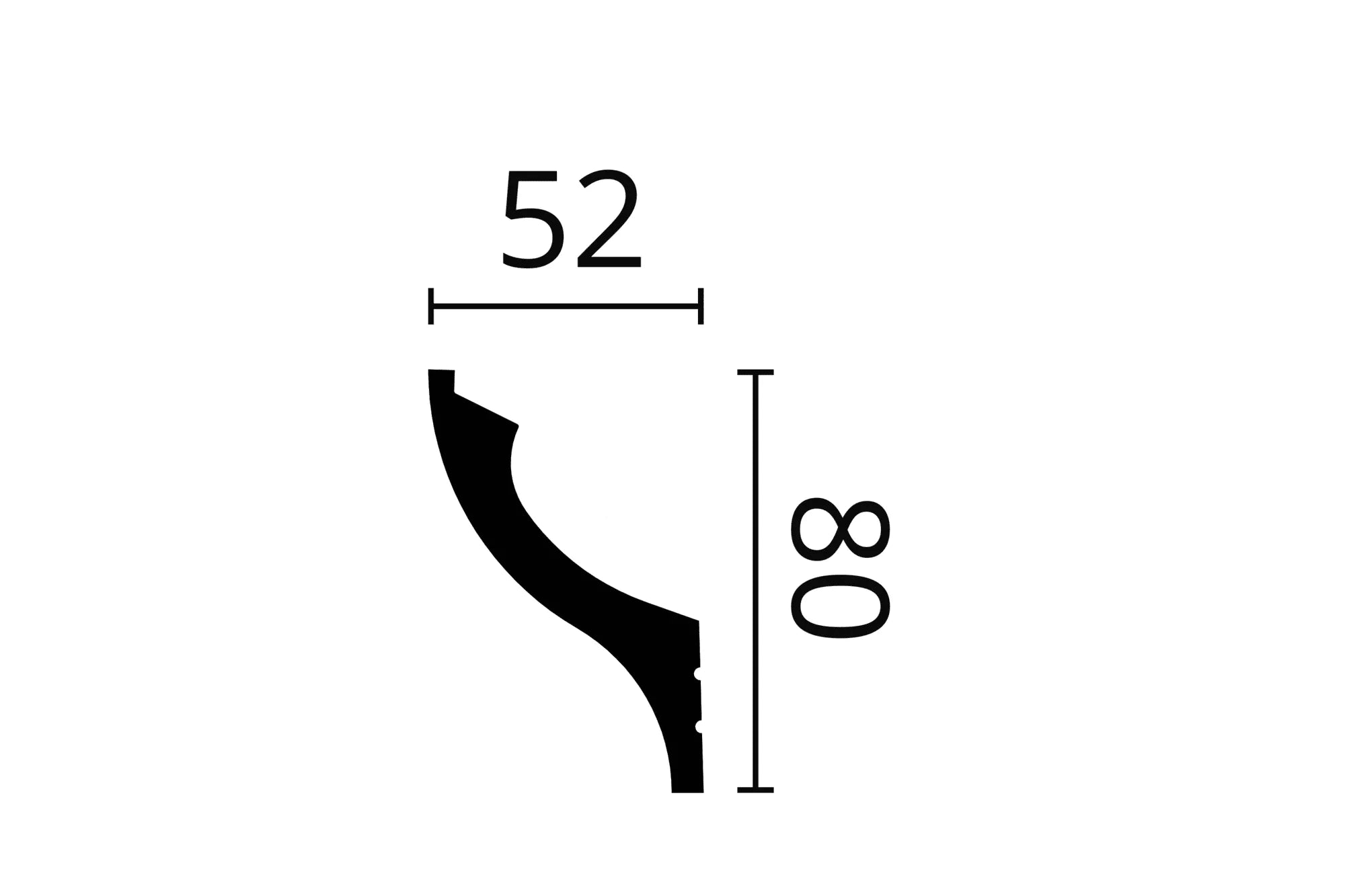 Dimensions of IL13 WALLSTYL 2M Ceiling Coving for LED Lighting | 2M | DecorMania UK
