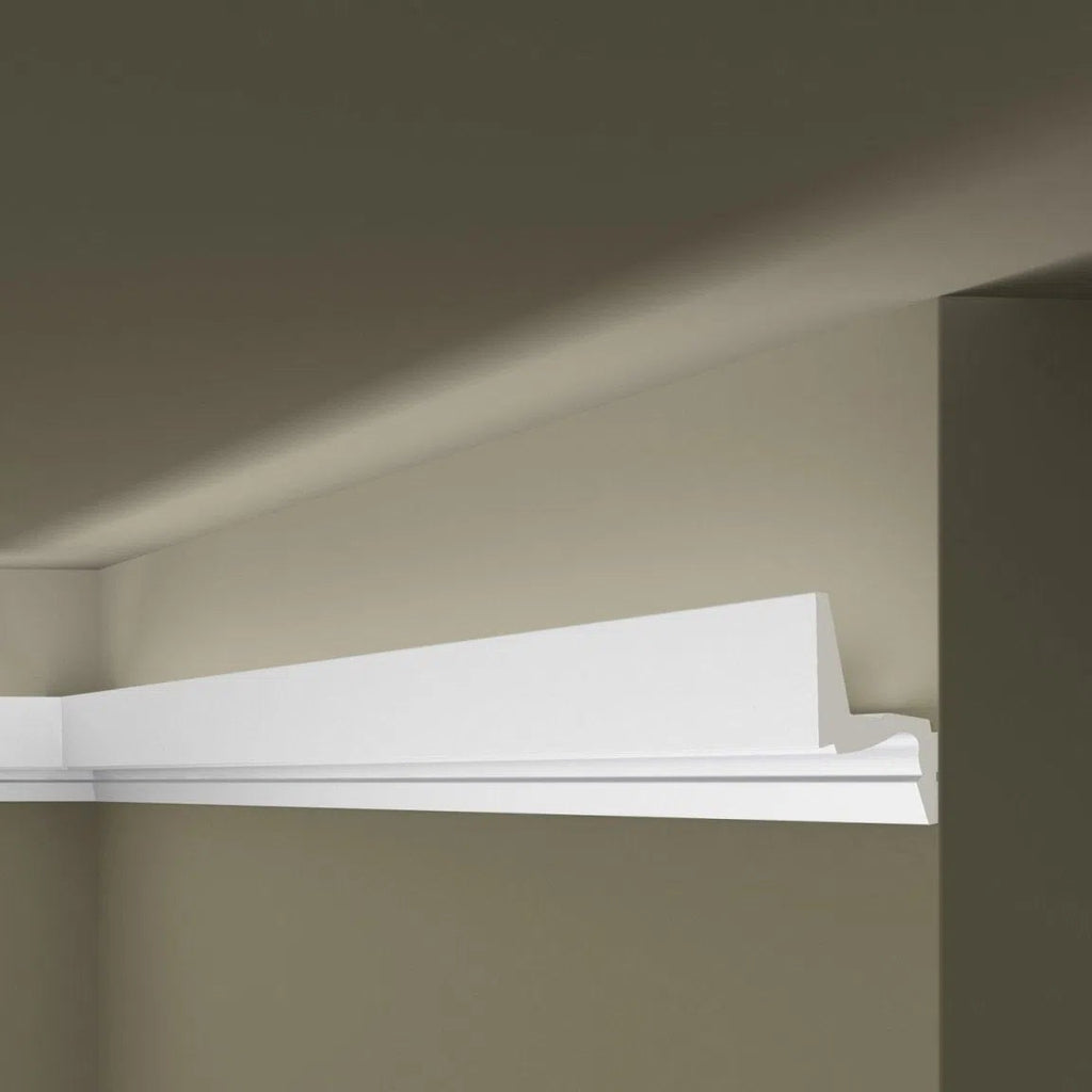 IL7 MEMORY ARSTYL 2M Ceiling Coving for LED Lighting on grey ceiling | DecorMania UK 
