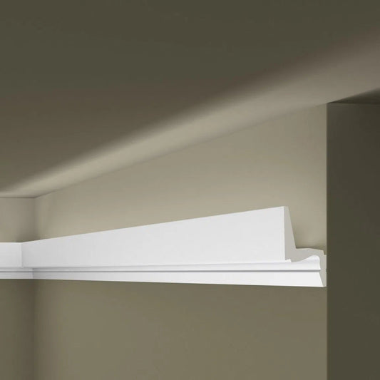 IL7 MEMORY ARSTYL 2M Ceiling Coving for LED Lighting on grey ceiling | DecorMania UK 