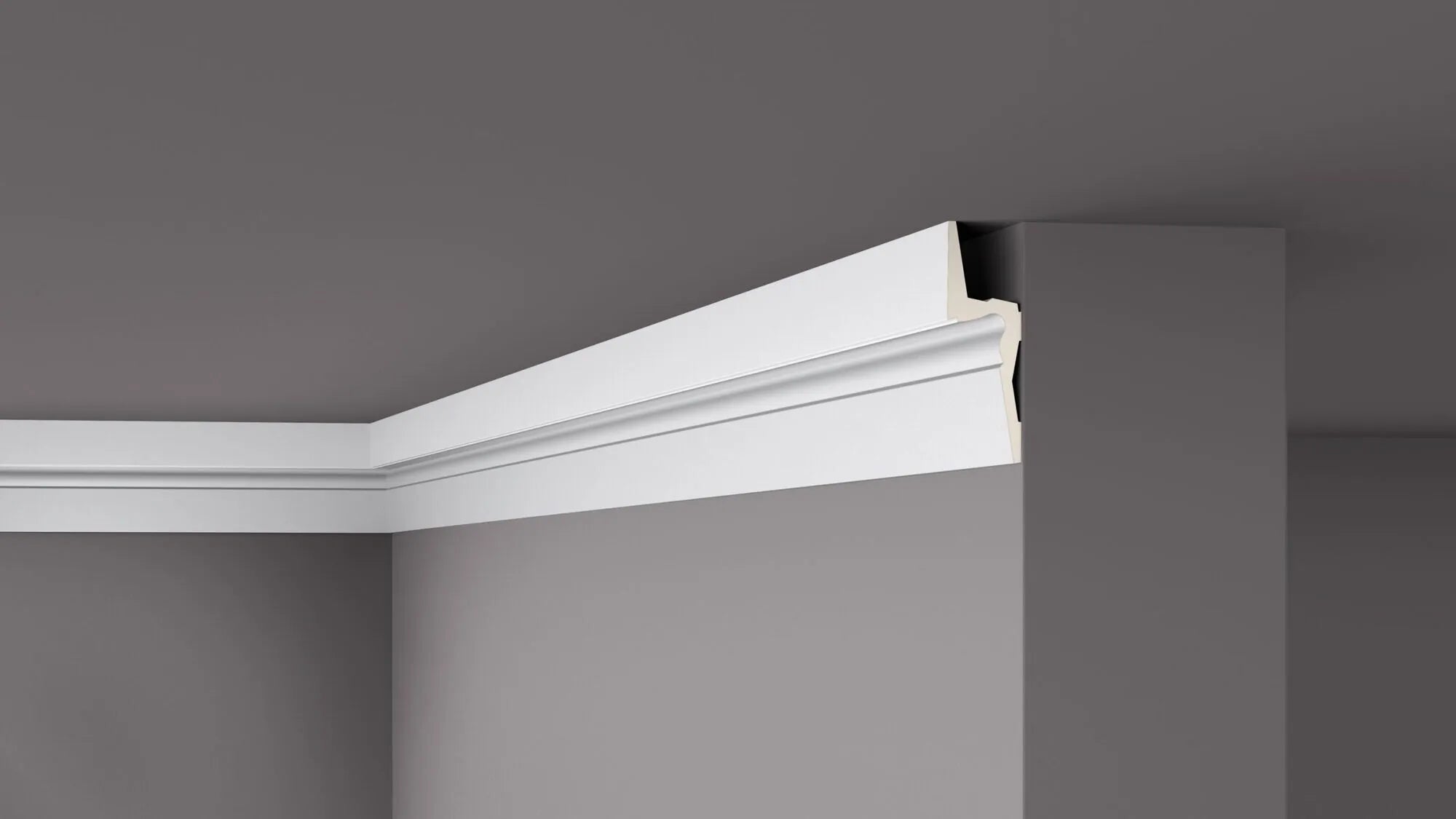 IL9 Memory ARSTYL 2M Ceiling Coving for LED Lighting on grey ceiling  | DecorMania UK
