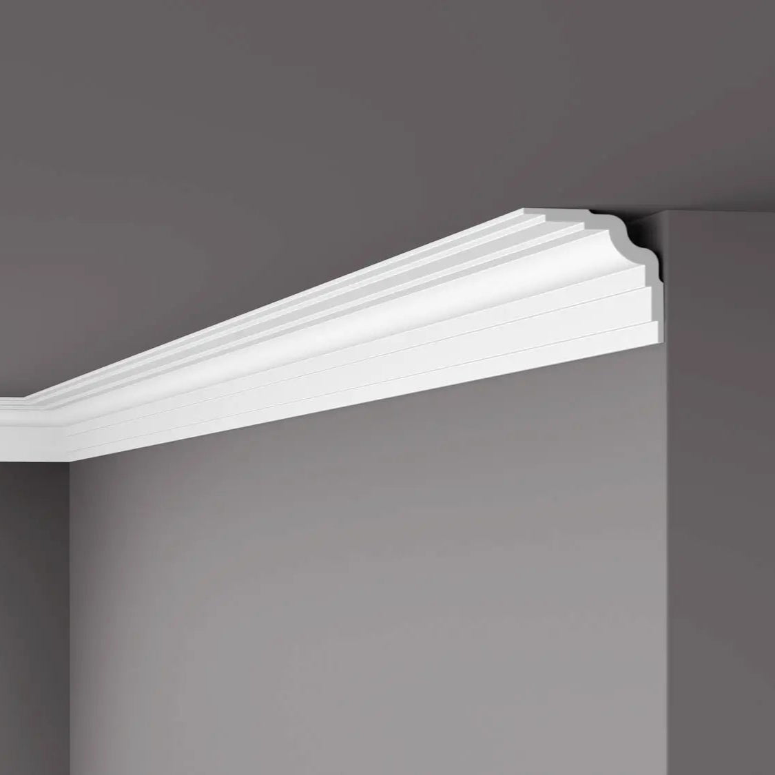 KARENA (WT25) 2M Ceiling Coving on the Grey Ceiling | DecorMania UK 