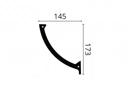 Dimensions of L3 ARSTYL 2M Functional Ceiling Coving   | DecorMania UK 