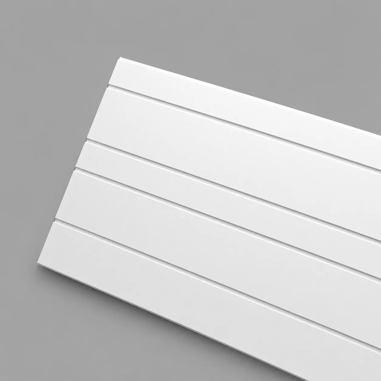 LATTE MIX WALLSTYL decorative wall panels with clean linear grooves in a white finish