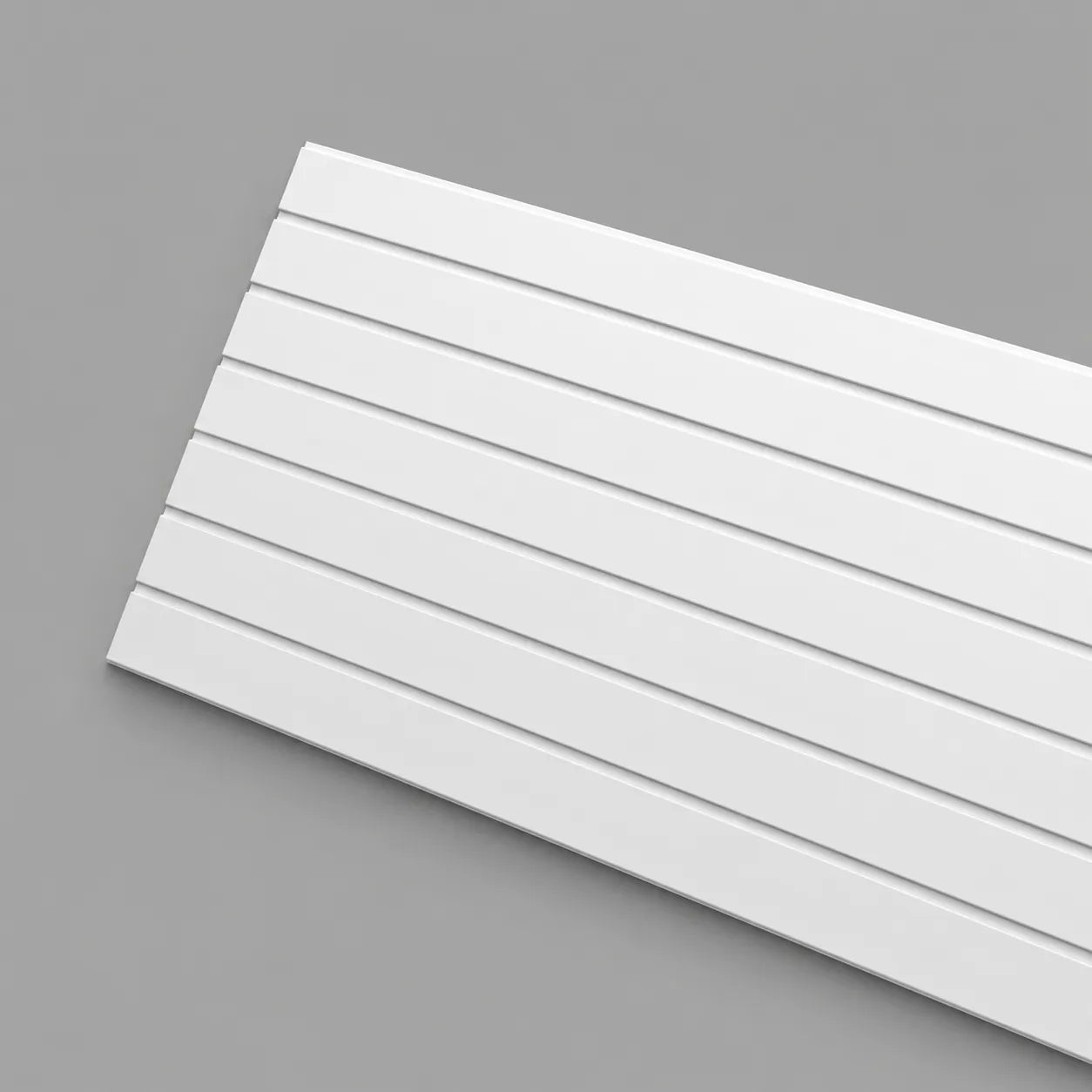 LATTE S WALLSTYL decorative wall panels with clean linear grooves in a white finish